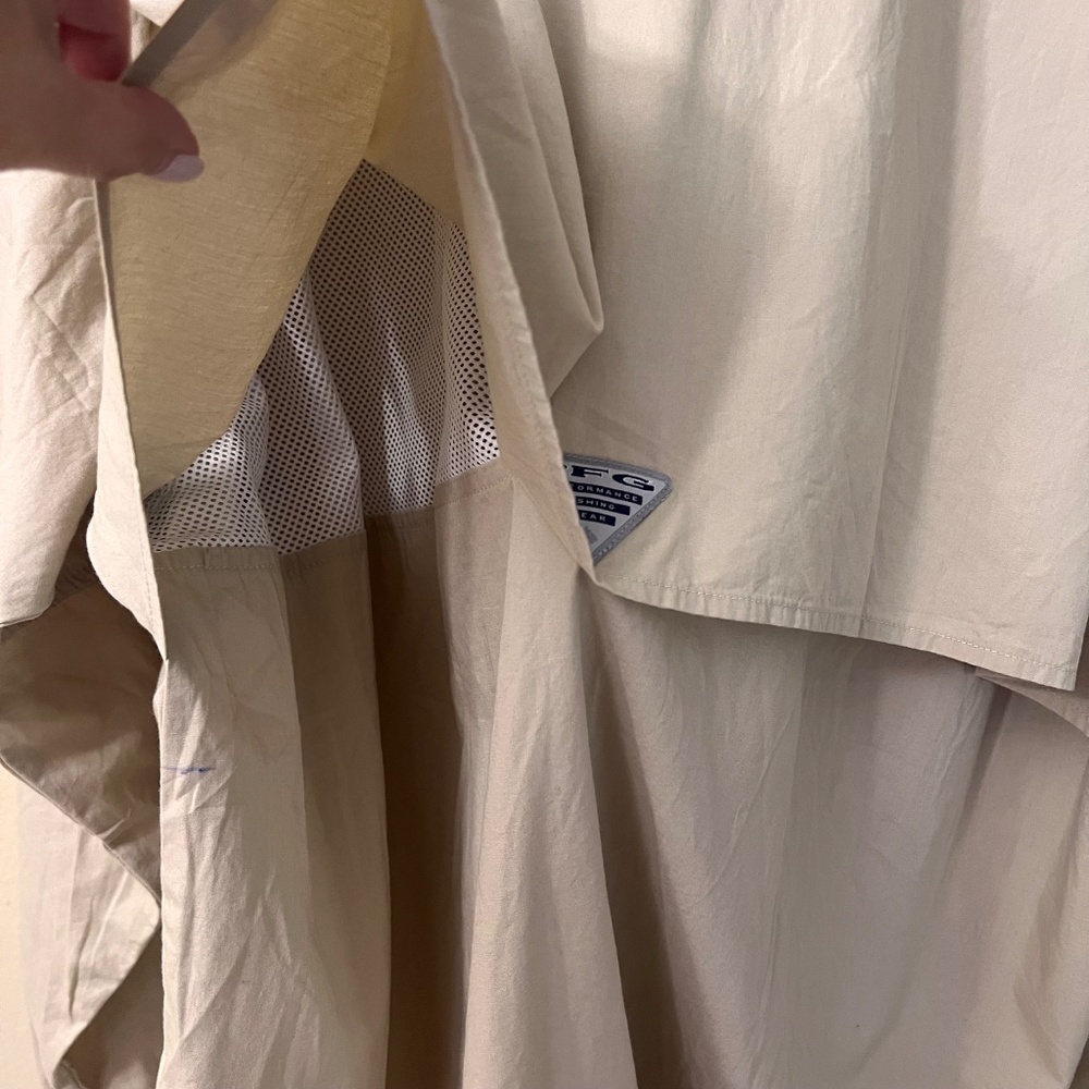 Columbia Men's PFG Sportswear Khaki Button Down Shirt Fishing Lightweight Sz 2XL - Picture 6 of 11